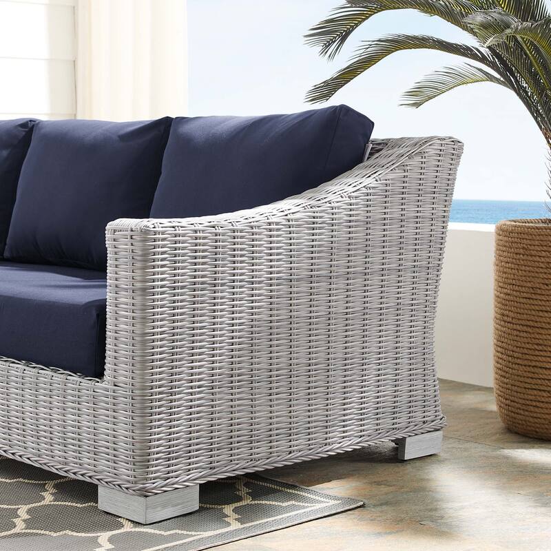 Conway Sunbrella Outdoor Patio Wicker Rattan Sofa
