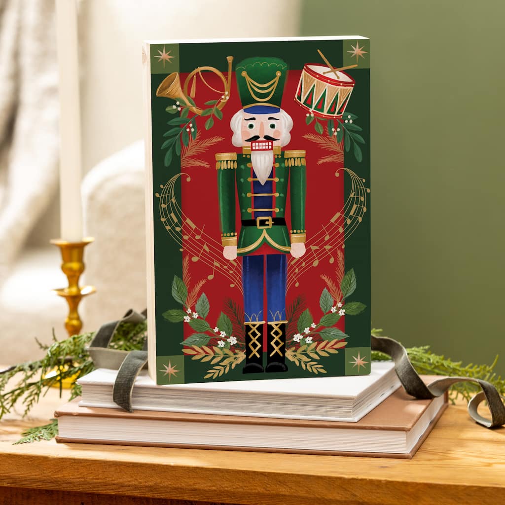 Nutcracker Sign Wood Block - 12"L x 8"H - Multicolor
