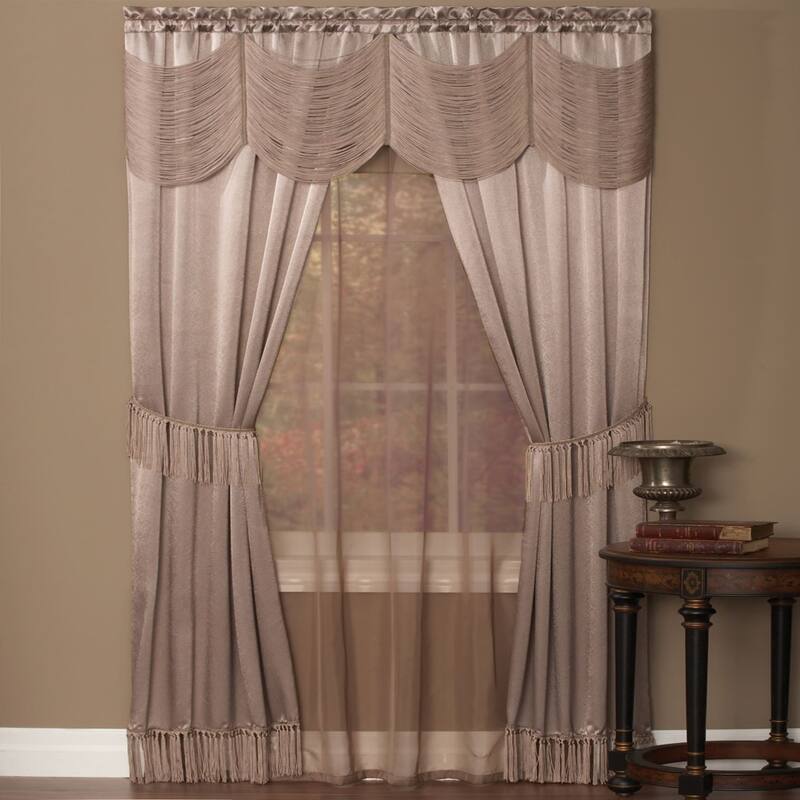 Achim Halley 6 Piece Window Curtain Set - 56x84 - Mauve