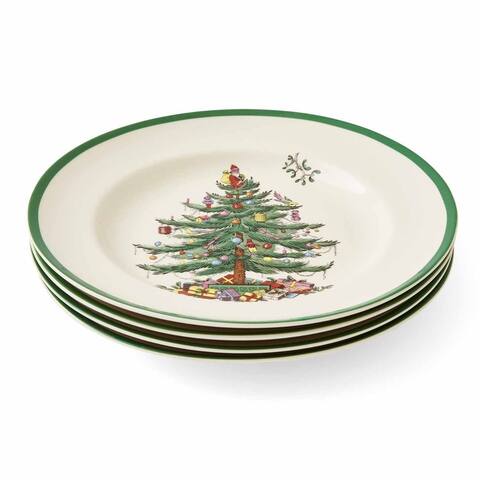 Spode Christmas Tree 10.5 Inch Dinner Plates, Set of 4 - 10.5 Inch
