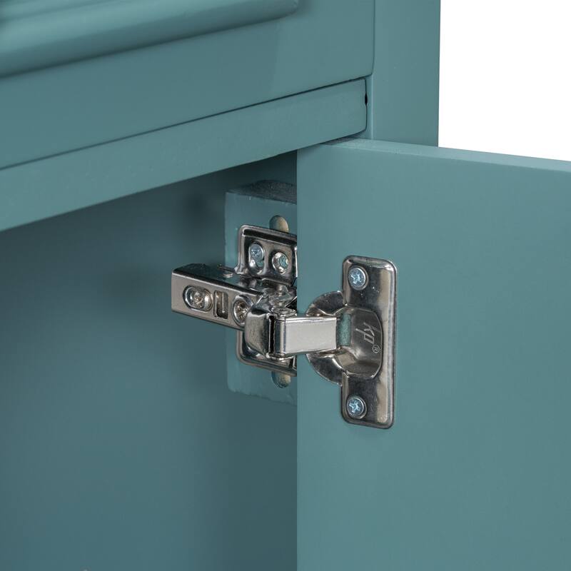 Bathroom Vanity with Ceramic Sink, Bathroom Storage Cabinet with Soft Close Door, Door-Mounted Storage Rack & Adjustable Shelf