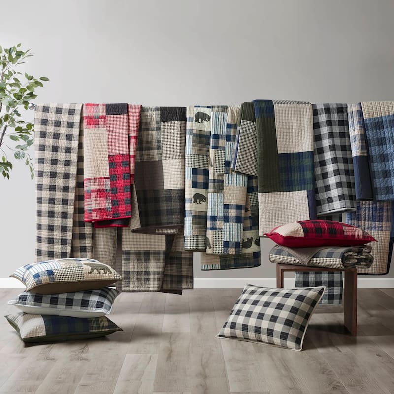 Woolrich Winter Hills Tan Oversized Cotton Quilt Set