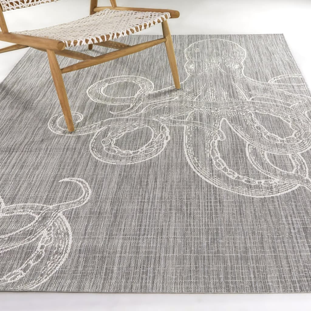 Octavius Coastal Octopus Indoor/Outdoor Area Rug
