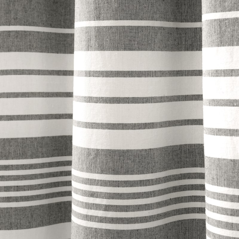 Lush Decor Nantucket Yarn Dyed Cotton Tassel Fringe Shower Curtain
