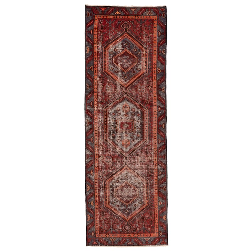 ECARPETGALLERY Hand-knotted Anadol Vintage Red Wool Rug - 3'1 x 9'6
