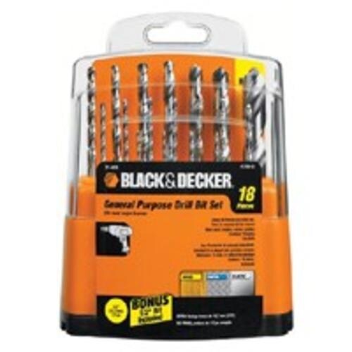 Black and decker 18 piece drill bit set sale