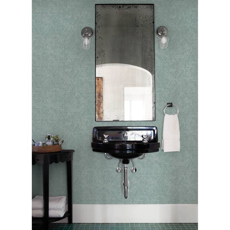 A-Street Prints Retreat Denim Quilted Geometric Wallpaper