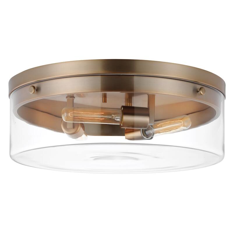 Intersection - Large Flush Mount Fixture - Burnished Brass with Clear Glass
