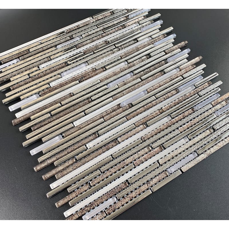 Glass Linear Wall Mosaic Tiles