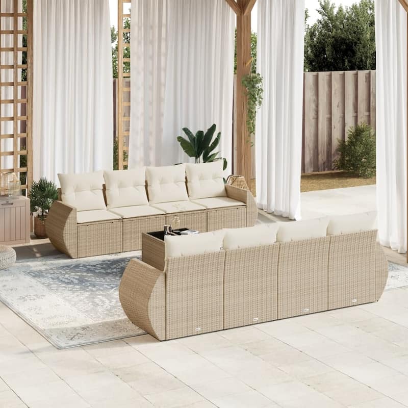 vidaXL Garden Sofa Set - 21.7 x 21.7 x 14.6 - Beige and cream