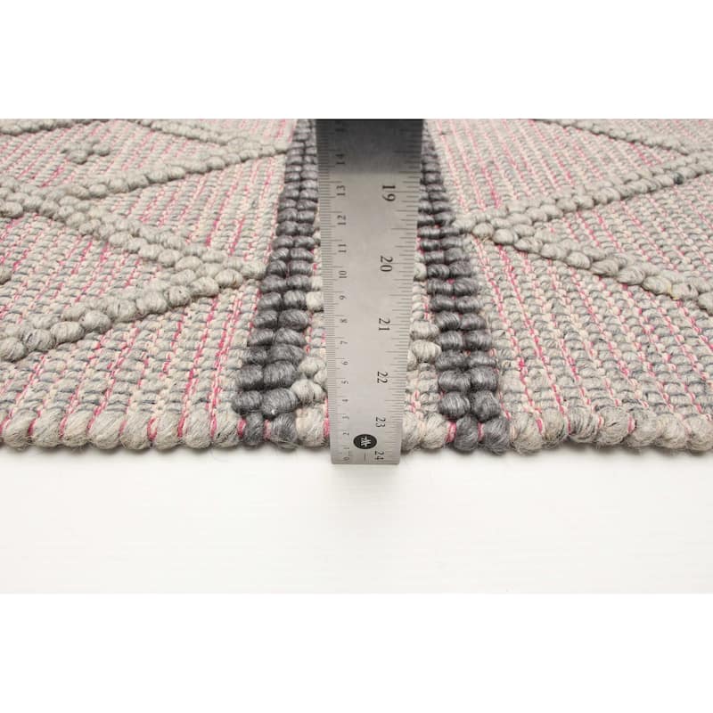 ECARPETGALLERY Braid weave Sienna Grey Wool Rug - 6'1 x 9'1