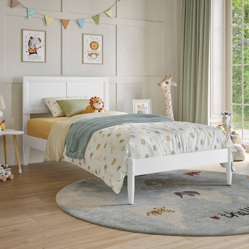 Ellarie Platform Bed with Adjustable Headboard - Twin - White