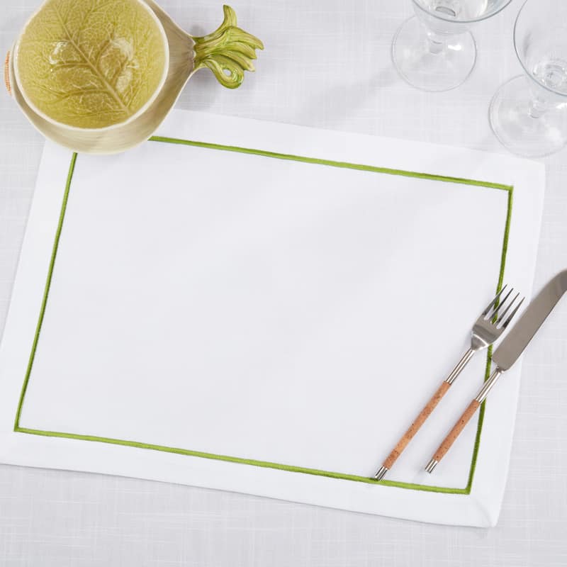 Embroidered Line Design Placemat (Set of 4) - 14"x20"