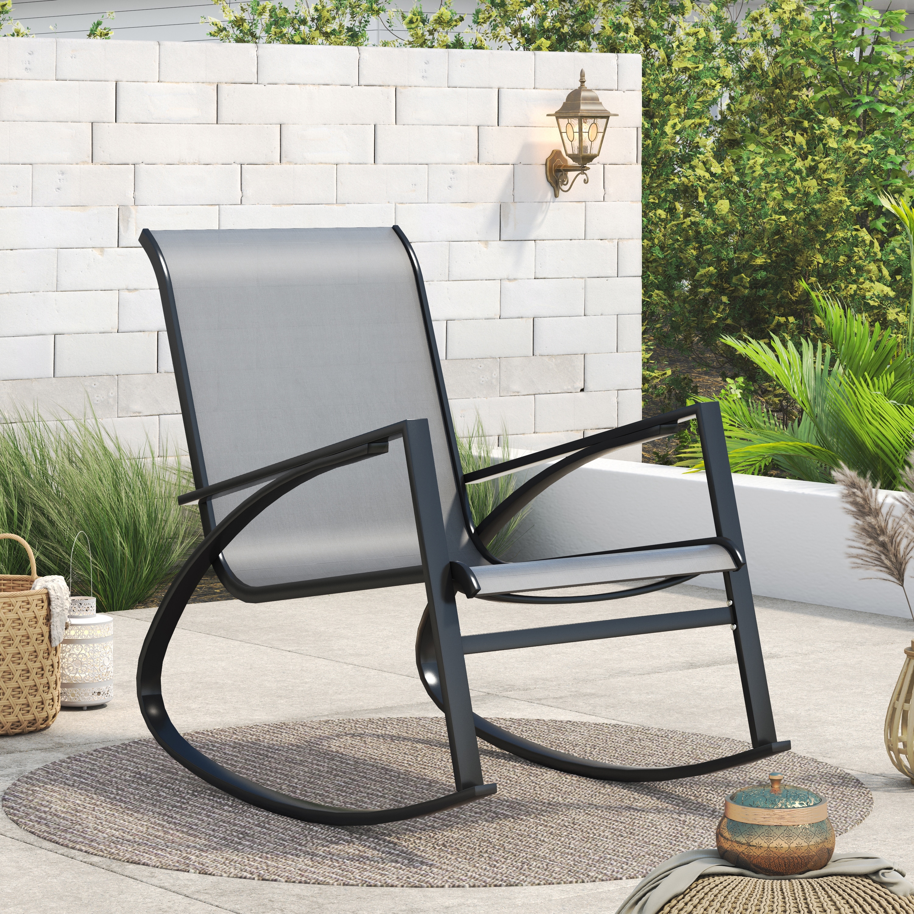 Corvus antonio outdoor sling clearance fabric rocking chair