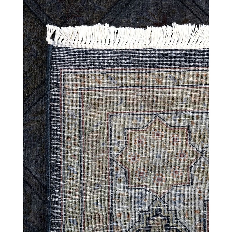 Fine Vibrance, One-of-a-Kind Hand-Knotted Runner Rug - Brown, 3' 1" x 7' 10" - 3' 1" x 7' 10"