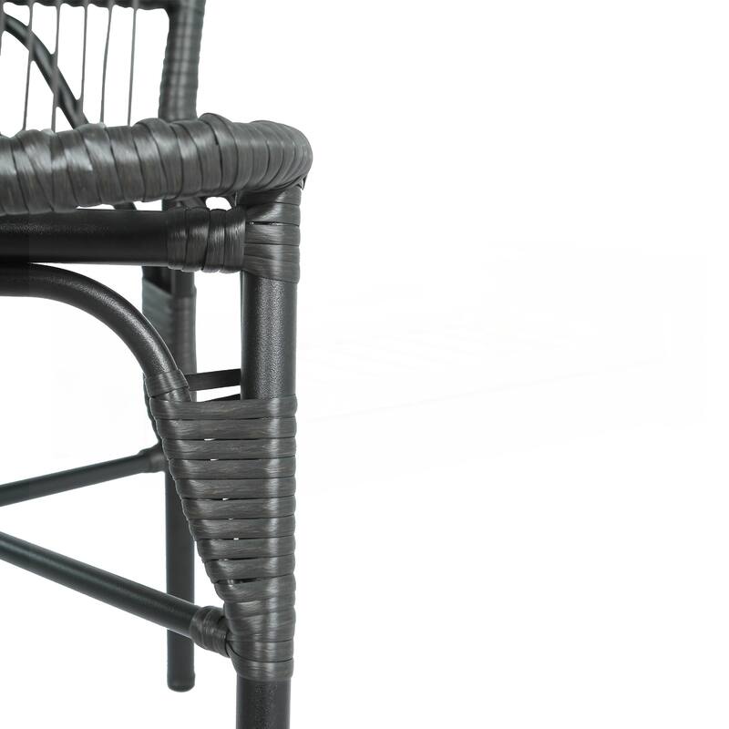 Outdoor PE Wicker Patio Dining Chairs Set of 2