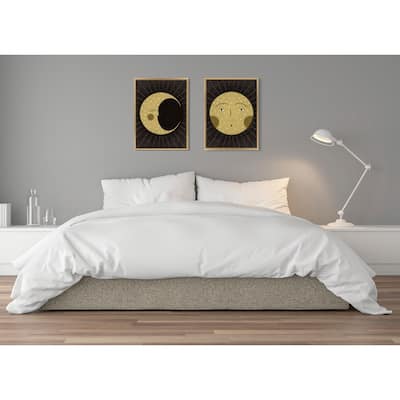 Kate and Laurel Sylvie Moon and Sun Canvas Set by Stacie Bloomfield