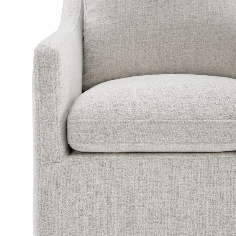 Hailey Dining Arm Chair with Caster Wheels Fabric Fully Assembled