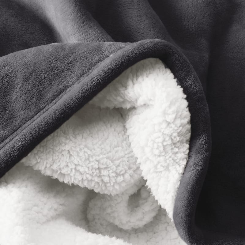 Bare Home Sherpa Fleece Blanket - Reversible Plush Bed Blanket