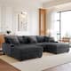 118.4"W Plush Modular Sectional Sofa with Pillows - Grey - Symmetrical