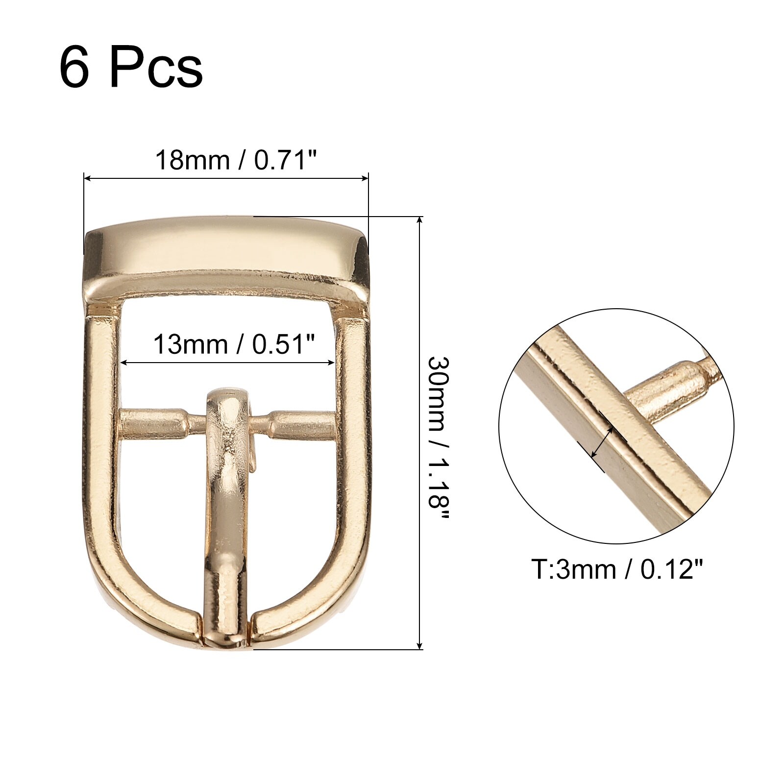4pack 1 Inch Single Prong Belt Buckle Square Center Bar Buckles Purse  Making Accessories 