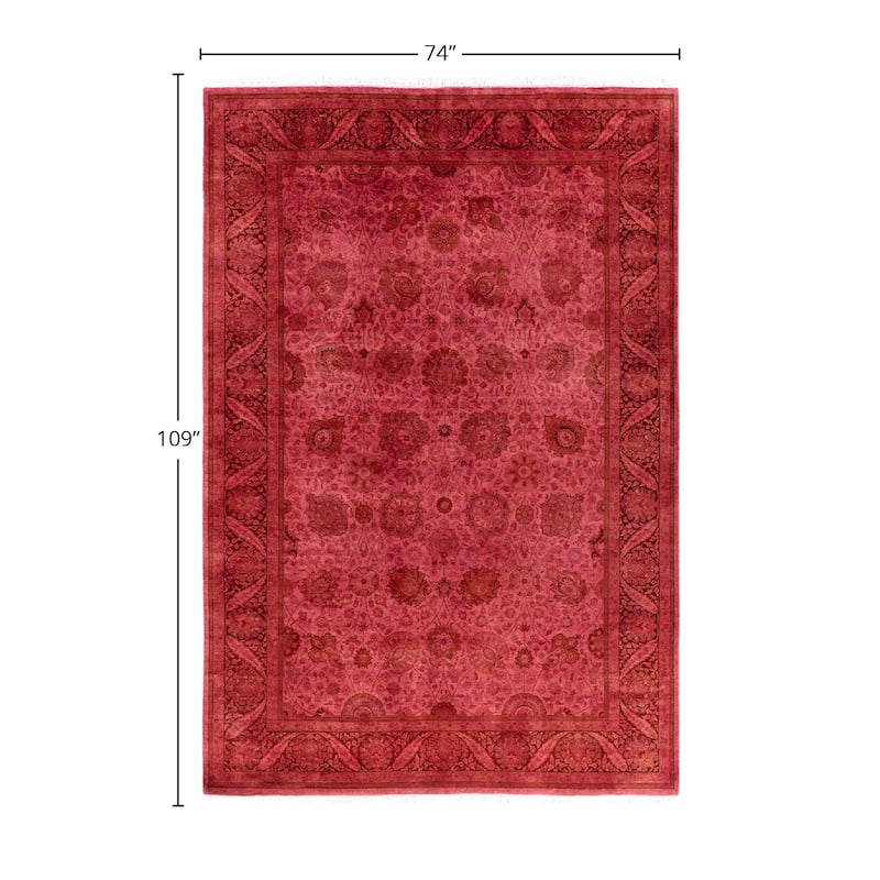 Contemporary Overdyed Wool Hand Knotted Area Rug - 6' 2" x 9' 1"