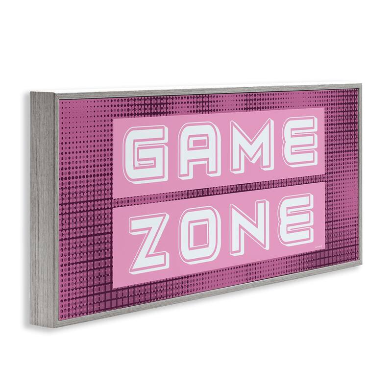 Stupell Retro Purple Game Zone Framed Giclee Art Design By Yass Naffas Designs