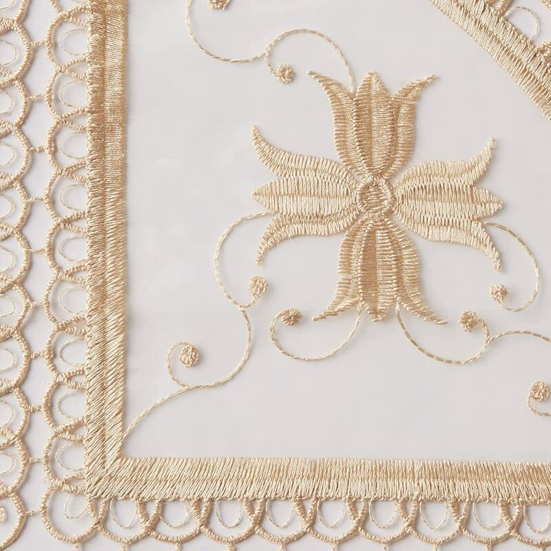 Violet Linen Blossom Exquisite Lace Pattern, Set of 4, Decorative Place Mats