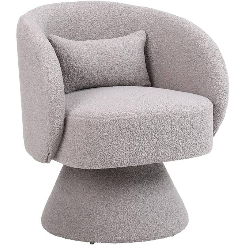 Modern Teddy Swivel Barrel Accent Chair, Set of 1 - Grey