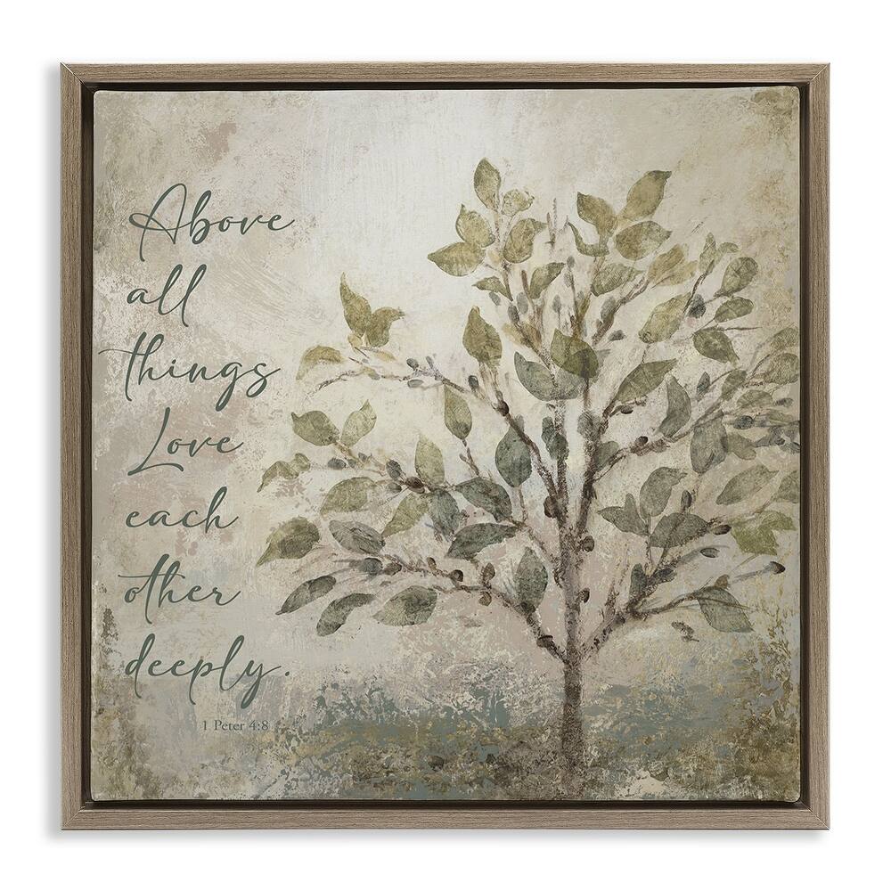 Stupell Rustic Love Each Other Deeply Framed Floater Canvas Wall Art Design By John Spaeth