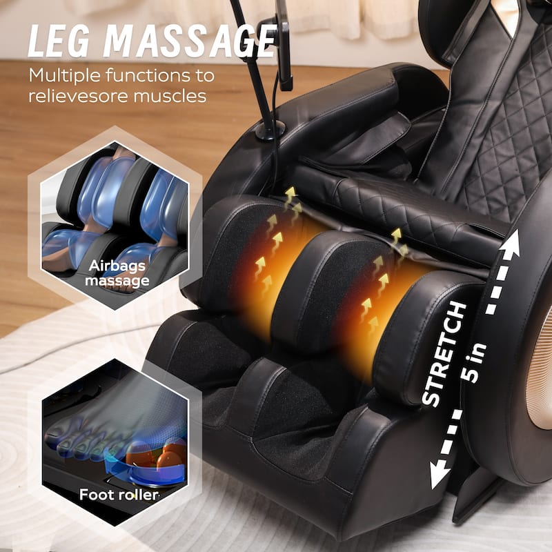 GDFStudio - Tom Massage Chair Recliner with Smart, User-Friendly Features