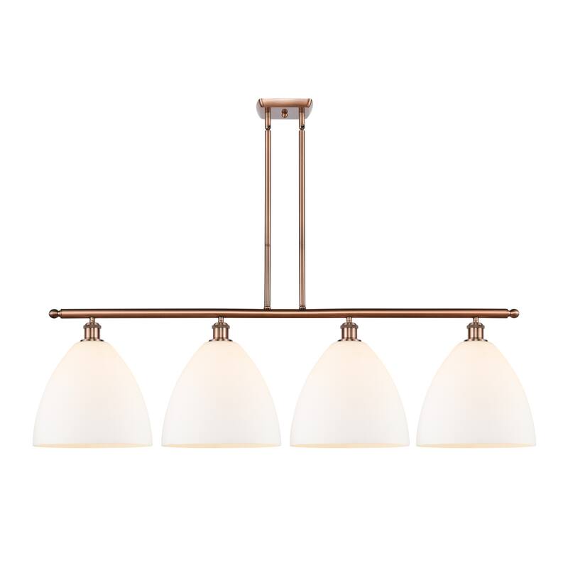 Innovations Lighting 516-4I-15-51 Bristol Linear Bristol Glass 4 Light - Antique Copper / Matte White