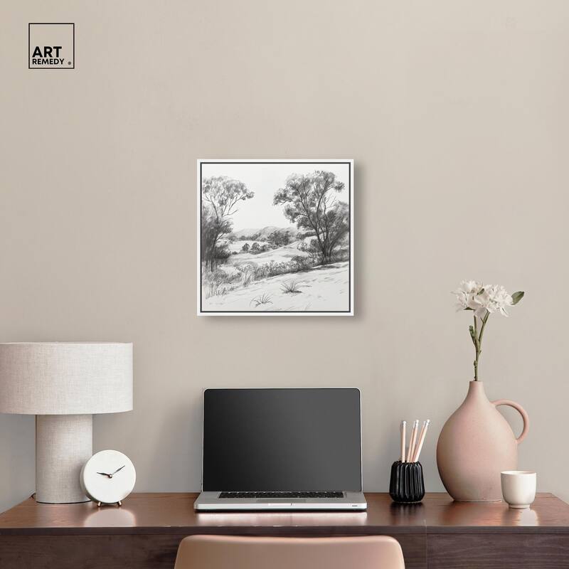 Charcoal Countryside Canvas by Art Remedy