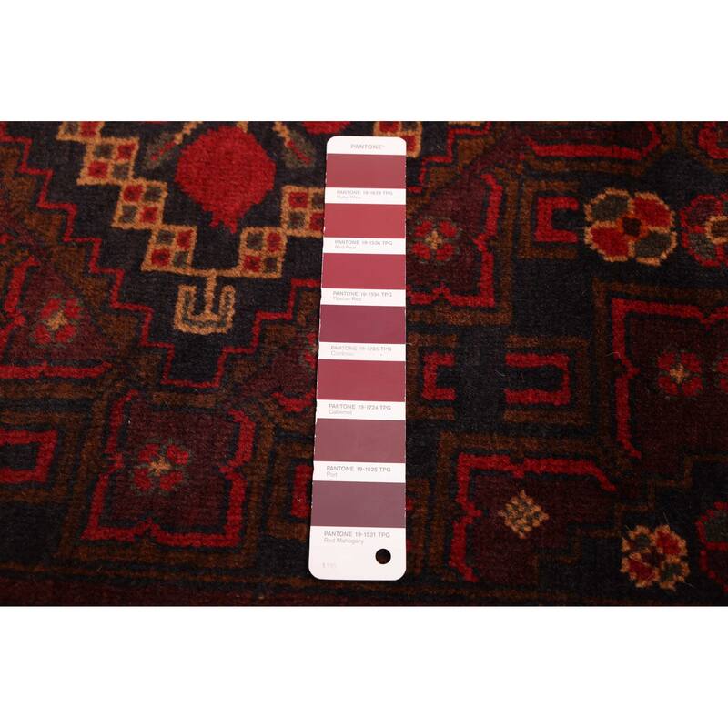 ECARPETGALLERY Hand-knotted Teimani Dark Red Wool Rug - 3'11 x 6'9