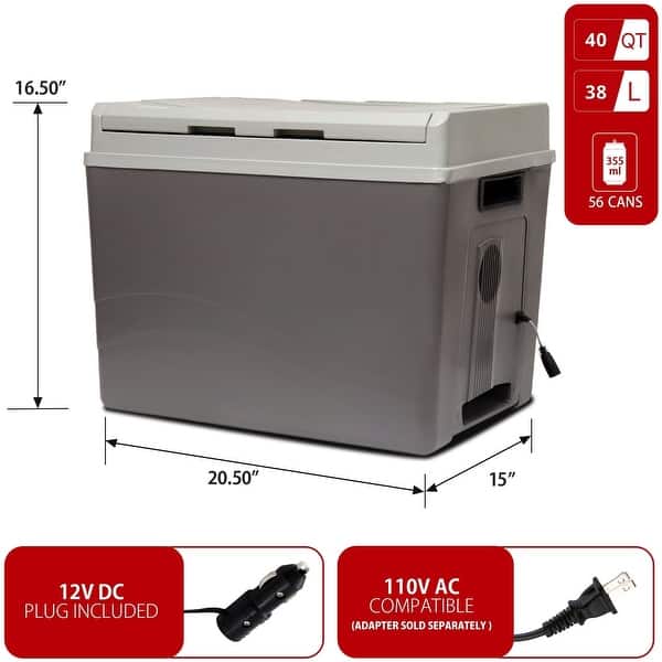 Koolatron 12V Electric Cooler/Warmer 38L (40 qt), Gray