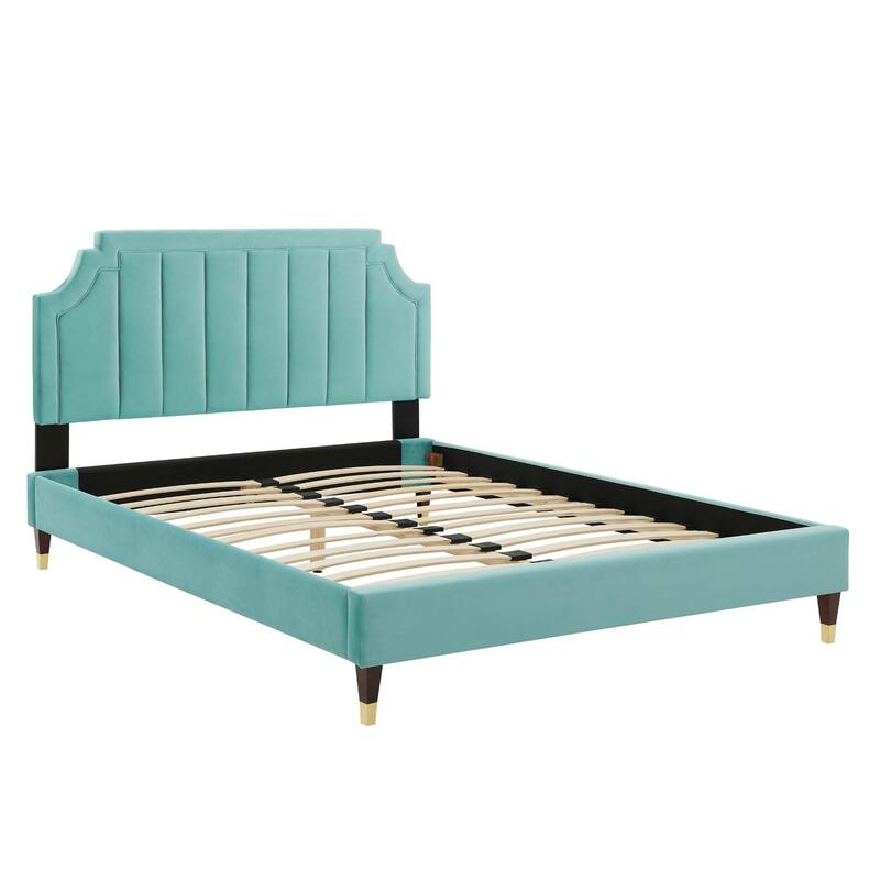 Sienna Performance Velvet Queen Platform Bed