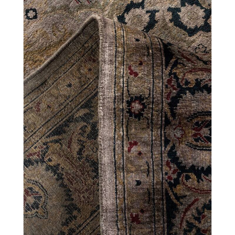 Overton Hand Knotted Wool Vintage Inspired Modern Contemporary Overdyed Gray Area Rug - 6' 1" x 8' 9"