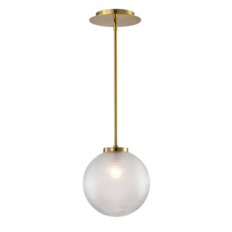 Sokix Frosted Pyramidical Glass Globe Pendant Ceiling Lamp Downrod - Brass