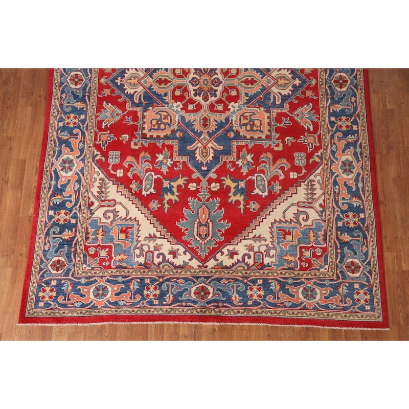 Kazak Living Room Area Rug Handmade Wool Carpet - 6'4" x 9'10"