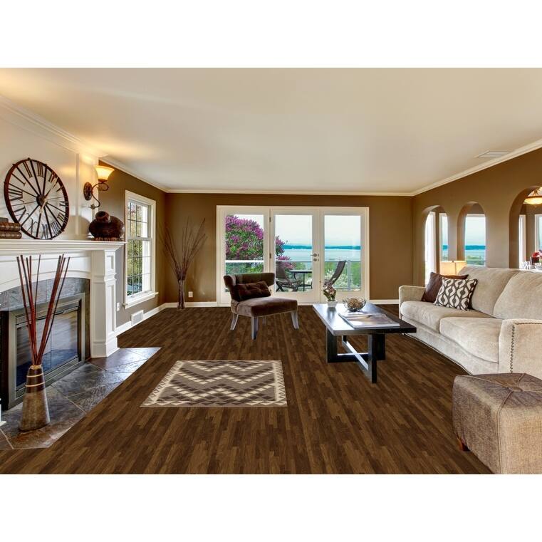 Brown Geometric Kilim Area Rug Oriental Flatweave Wool Carpet - 3'4"x 4'9"