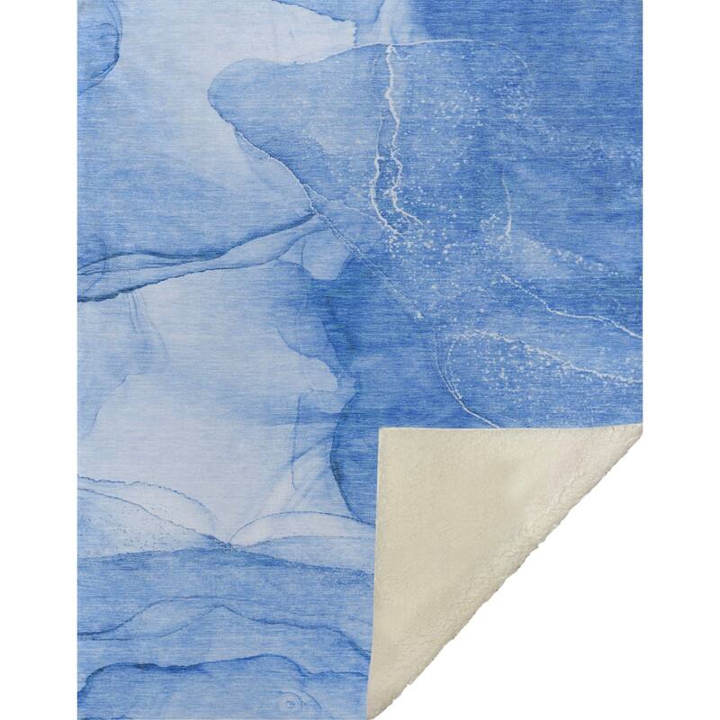 Premium Machine Washable Modern Abstract Sherpa Throw Blanket