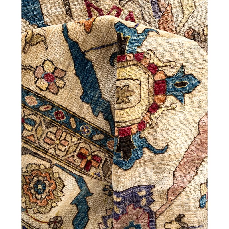Serapi One-of-a-Kind Hand-Knotted Area Rug - Ivory - 9' 11" x 13' 11"