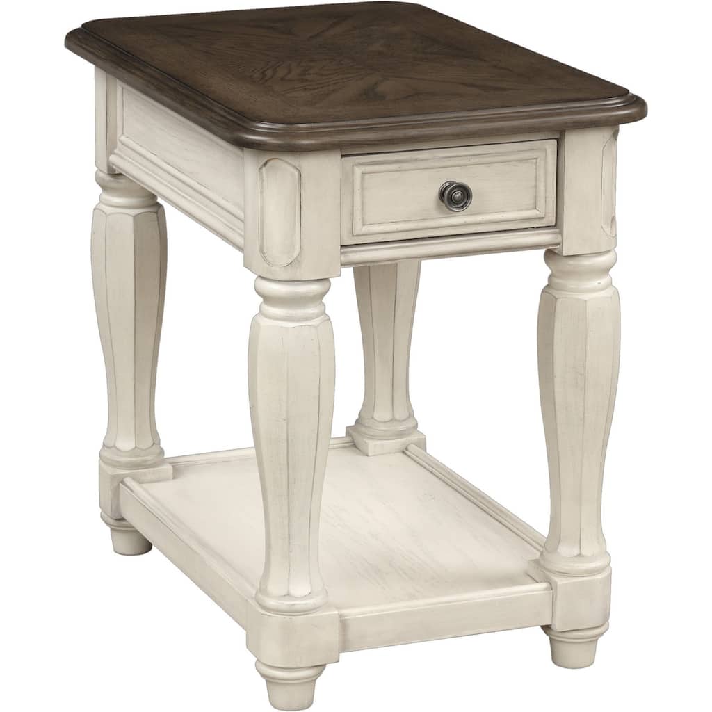 Linden 25" Tall Chairside Table with 4 Legs in White