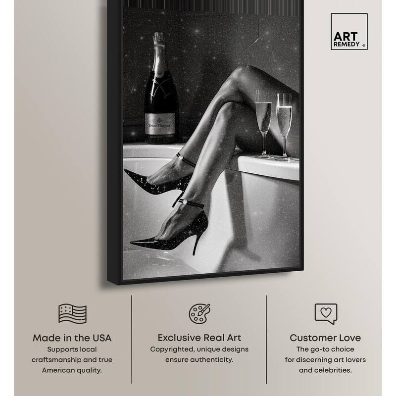 Champagne Bath Glamour Canvas by Art Remedy