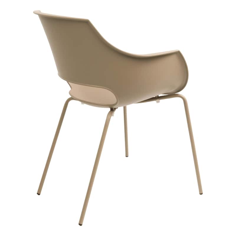 Furnish Theory Urban-ML Pro Indoor/Outdoor Stackable Dining Armchairs Polypropylene Shell & Powder-Coated Steel Legs (Set of 2)