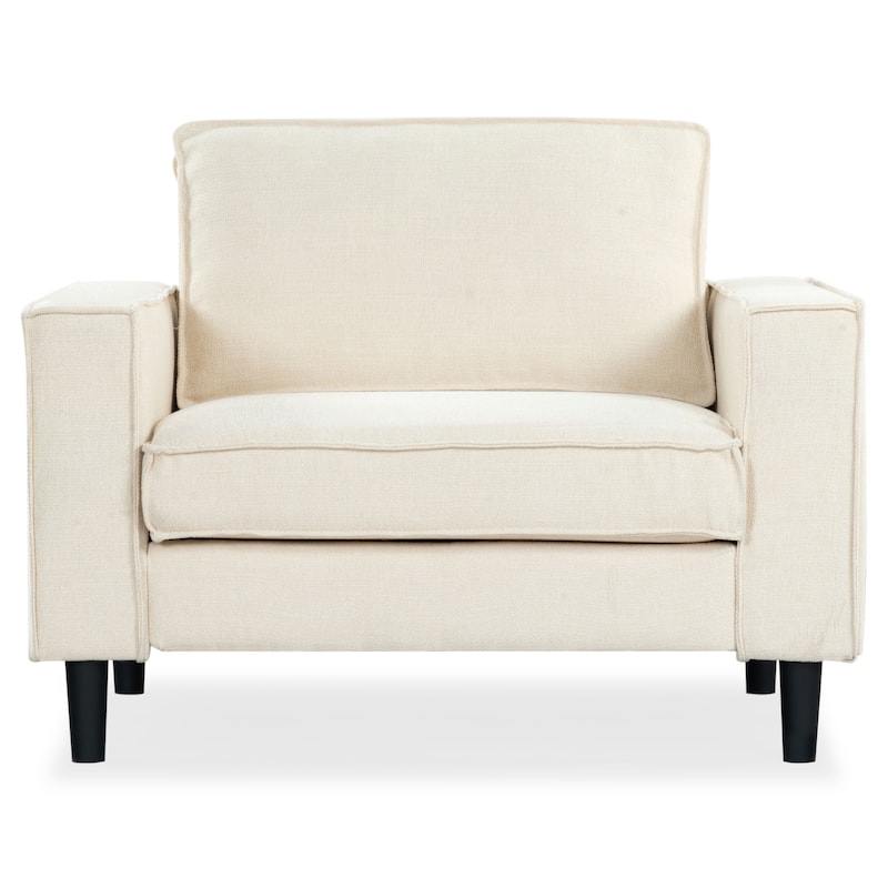 SAFAVIEH Couture Kalyna Accent Chair - 45"W x 33"D x 33"H - Cream