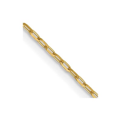 Curata 14k Yellow Gold 1mm Diamond Cut Open Link Cable Chain Necklace (Lobster)