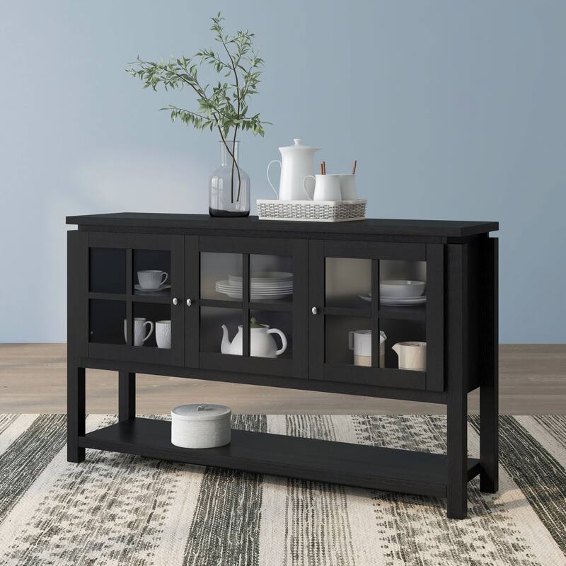 DH BASIC Modern Farmhouse 59" Windowpane Cabinet Buffet by Denhour