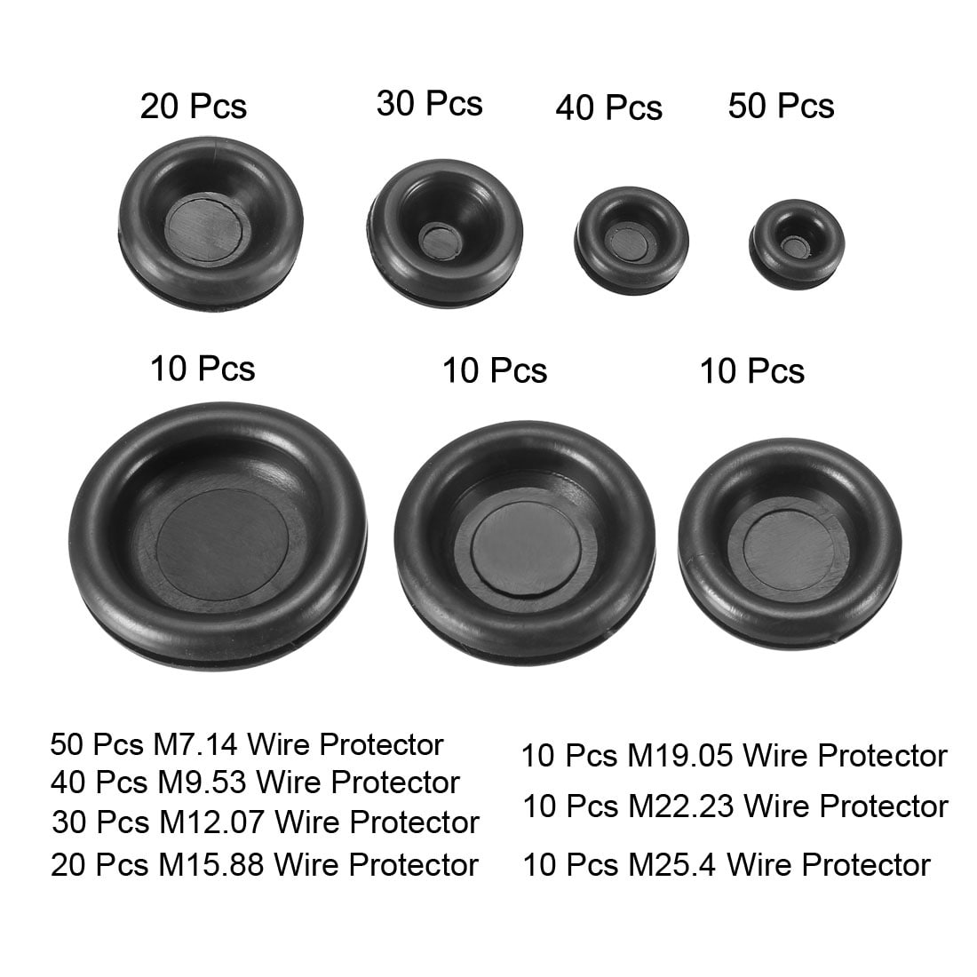 Fielect 7mm Hole Diameter Double-deck Rubber Grommets Wire Protector Grommets Ring Cable Protector for Hole Plug Cable Transparent 50Pcs
