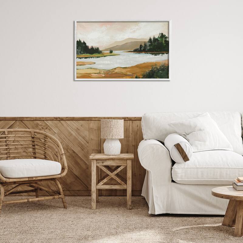 Stupell Relaxing Valley Lake Framed Giclee Art Design By Max Maxx